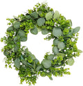 MAKHOT Artificial Porch Decor Greenery Wreath, Eucalyptus Leaf Wreath, Suitable by MAKHOT