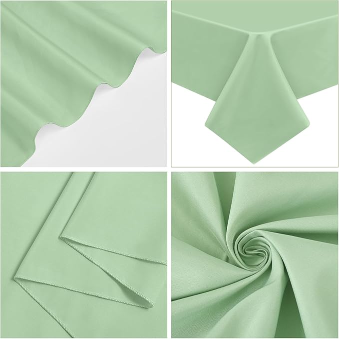 10 Pack Sage Green Rectangular Tablecloths, 60 x 126 Inch, Wrinkle & Stain - Image 5