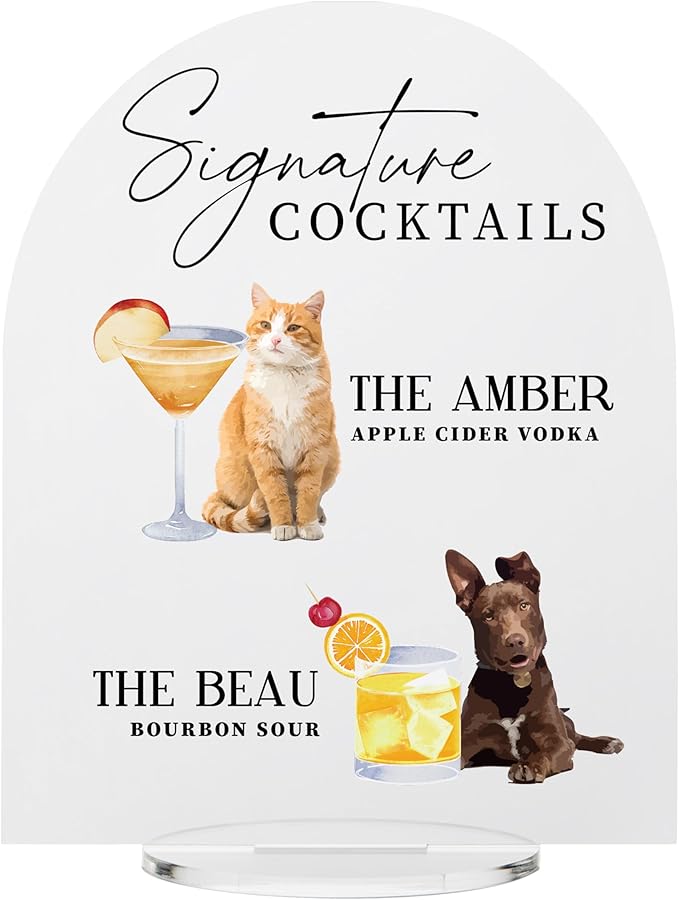Pet Signature Drink Wedding Signs by Elation+Factory+Co.
