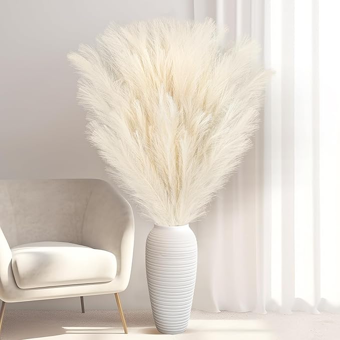 Zeyune 10 Pcs 71'' Large Faux Pampas Grass Decor Tall Artificial Pompous Grass by Zeyune