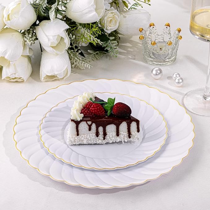 U-QE 60 Pcs White Plastic Plates - Image 8