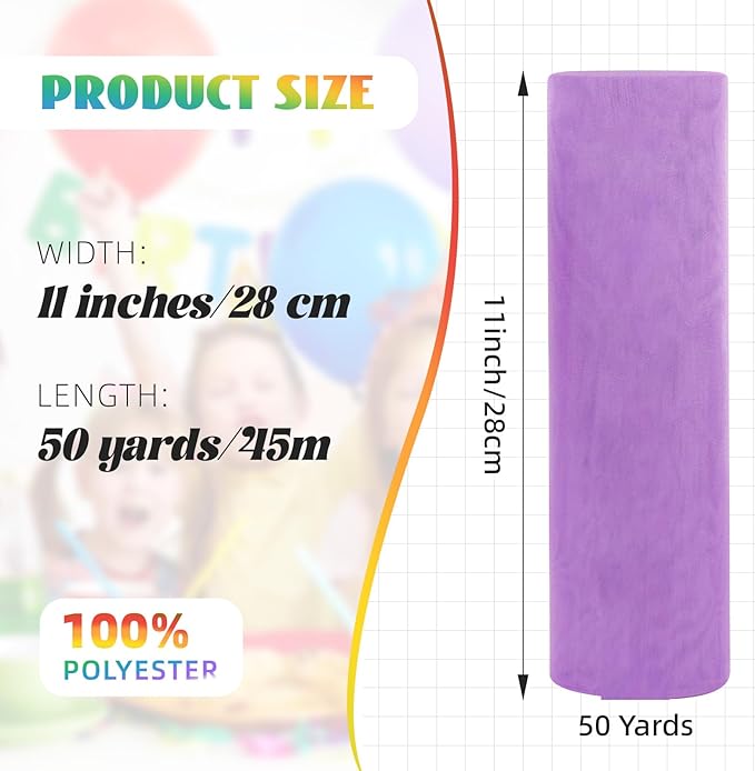 Crystal Organza Fabric Tulle 11 Inch by 50 Yards Sheer Tulle Rolls - Image 3