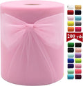 Pink Tulle Fabric Rolls 6 Inch by 200 Yards Fabric Spool Tulle Ribbon by IONTACH