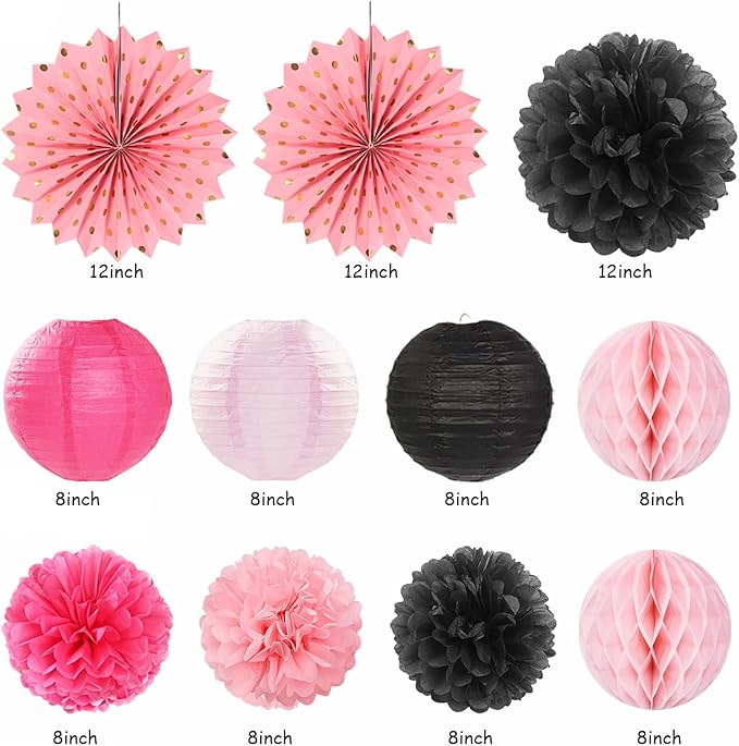 Hot-Pink Black Girls-Women Birthday Party-Decorations - Image 2
