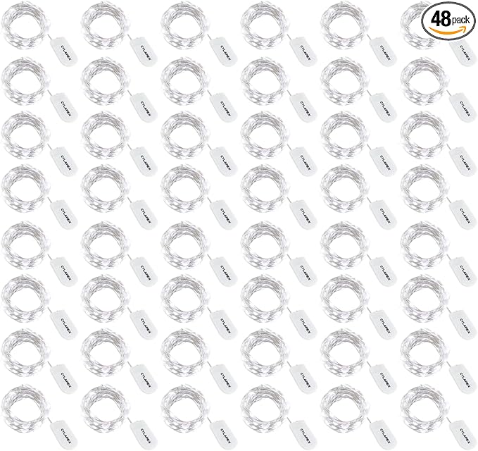 CYLAPEX Pack of 48 Cool White Fairy Lights String Battery Operated Fairy Lights by CYLAPEX