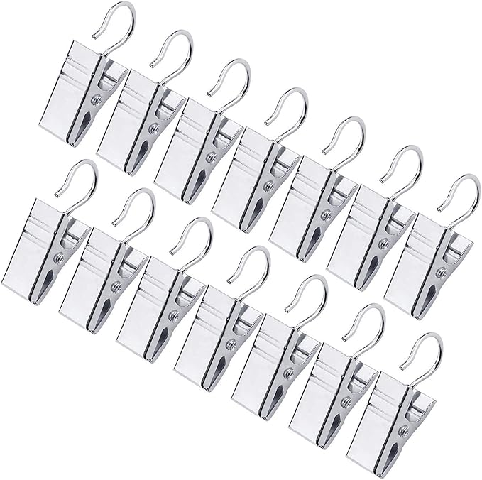 JANYUN 120 Pack Heavy-Duty Hook Clip Set Metal Curtain Clips by JANYUN