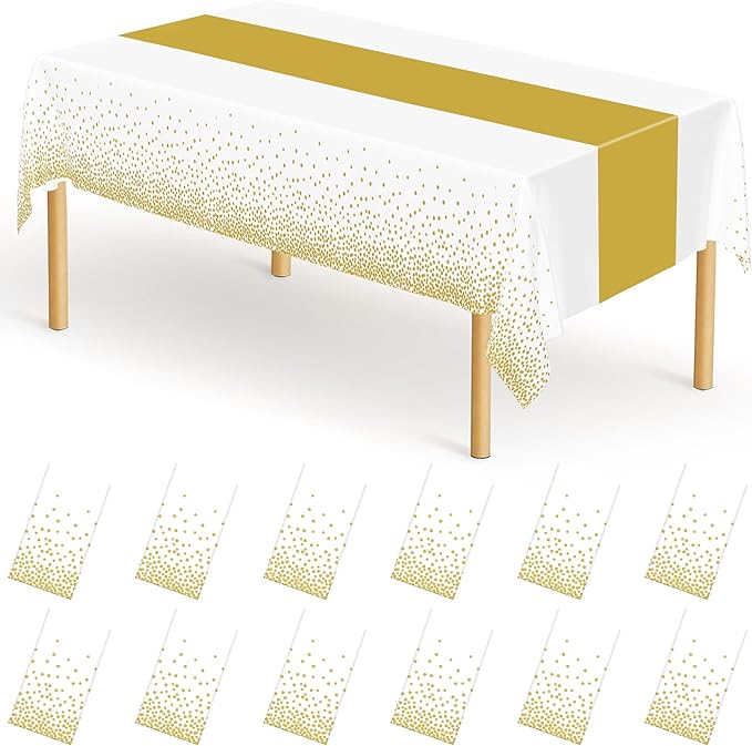QZYL 12Pack Table Cloth Rectangle Tables, Waterproof Table Covers by QZYL