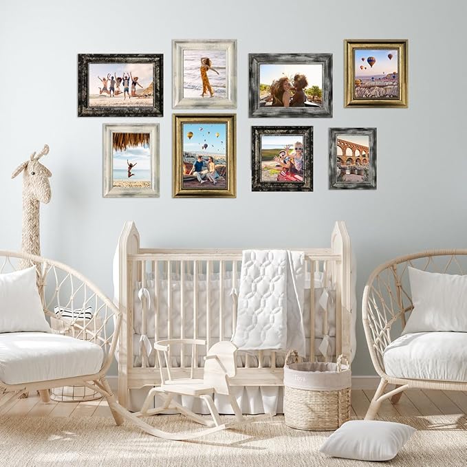 8x10 Picture Frames Set of 4- Rustic Retro Photo Frame - Image 2