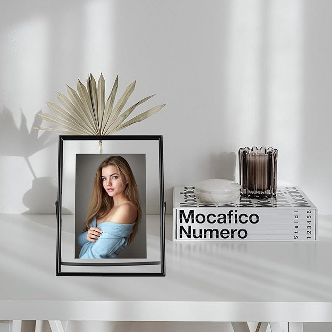 Black Floating Frame, For Picture 5x7, Tabletop Shelf Photo Frame, Classy Gift - Image 8