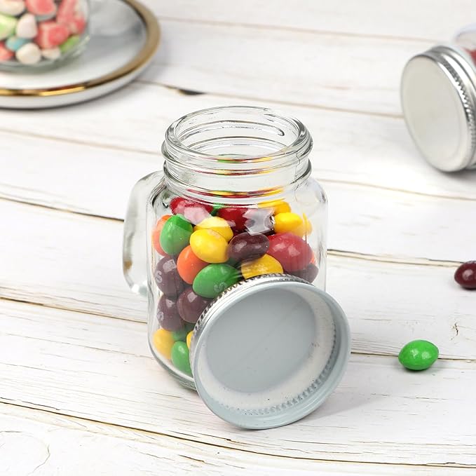 4 oz Small Mason Jar Mugs with Handle, 24 Pack Mini Glass Jars with Airtight - Image 7