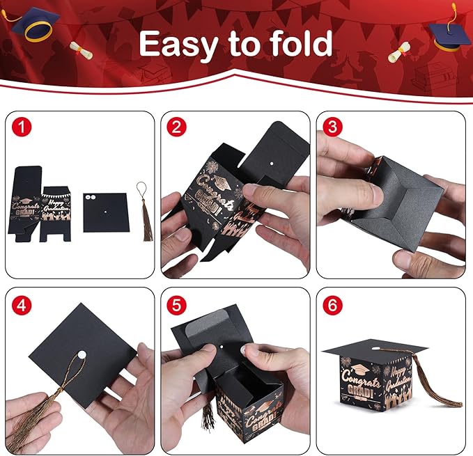 COTOPHER 36 Pack Mini Graduation Cap Gift Boxes - Image 6