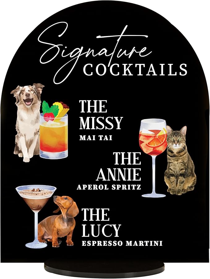 Pet Signature Drink Wedding Signs by Elation+Factory+Co.