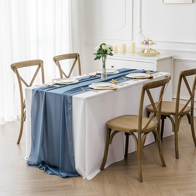 6Pack 9ft Chiffon Table Runner 14x108 Inch Sheer Romantic Table Runner - Image 7