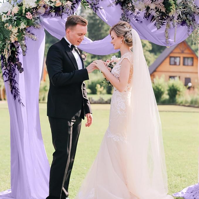 10 Pack 10ft Light Purple Chiffon Table Runners Wedding Table Runner Sheer - Image 4