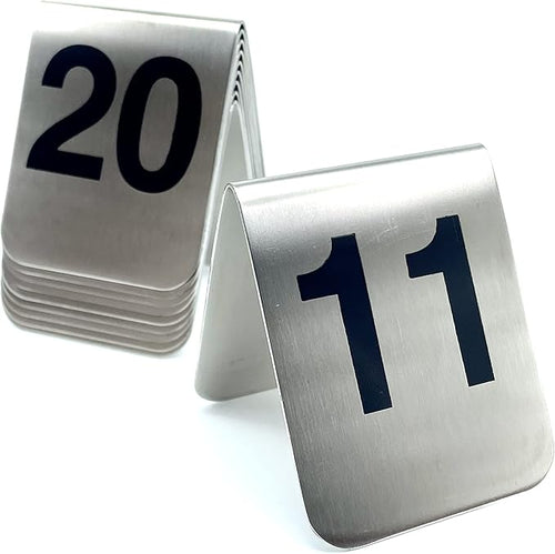 10 Pcs Metal Place Cards Stackable Tent Style Table Numbers，Place Card Holders by TRUEWON