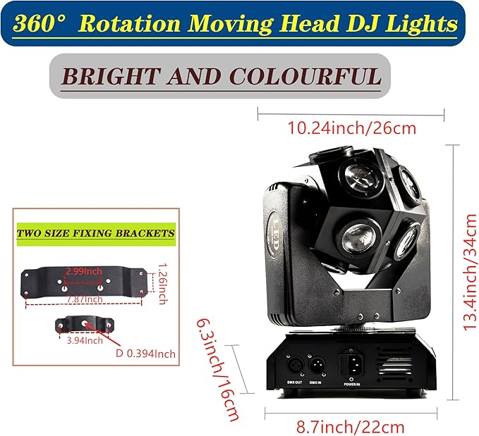 Moving Head DJ Light Party RGBW LED Beam Lights DMX 512 Strobe Light - Image 6