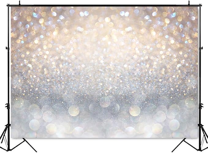 Mocsicka 7x5 Bokeh Photography Backdrop Blue Grey Spots Sparkle Background - Image 6