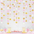 Gold and Pink Party Decorations Circle Dots Garland Metallic Gold Light Pink by pinkblume