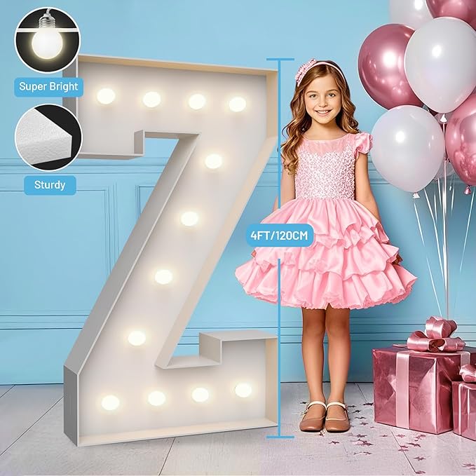 4FT Marquee Light Up Letters Z, Party Decoration Large Marquee Light Up Letters - Image 3