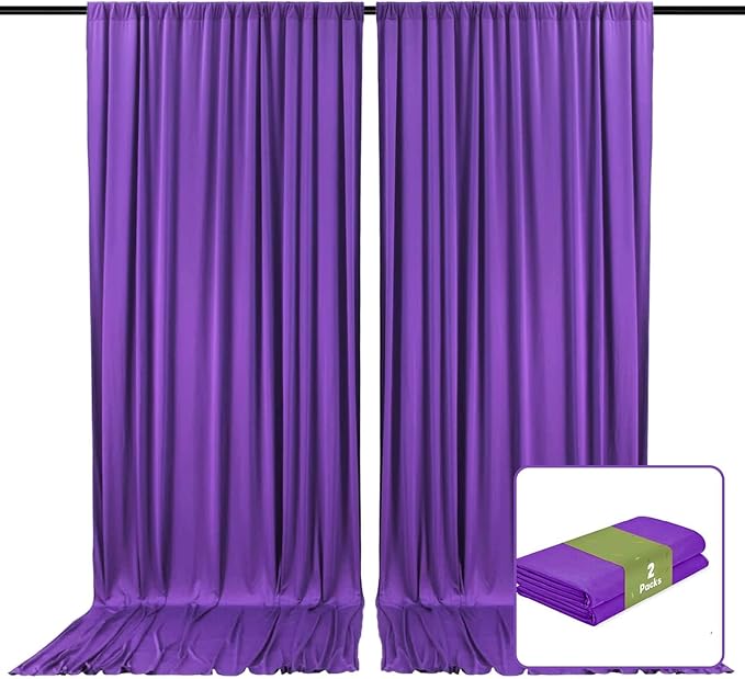 2 Panels Purple Backdrop Curtain, 10 x 7 Feet Background Curtains by Zankubom