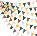 32Ft Green Brown Woodland Party Decorations Fabric Triangle Banner Flag Pennant by pinkblume