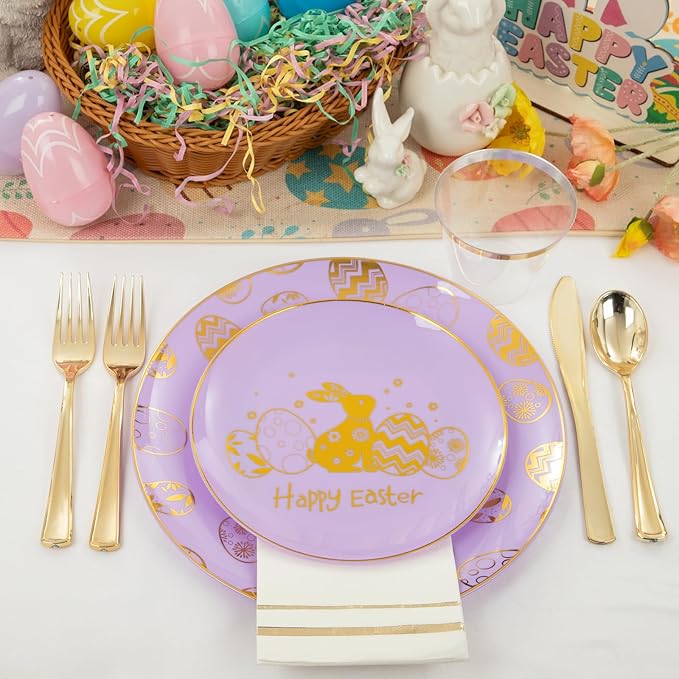 Festiva 175Pcs Easter Plates and Napkins Disposable - Image 6