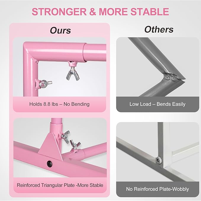 Walensee 7.9FTx6.6FT Pink Wedding Arch Backdrop Stand, Adjustable Square Metal - Image 4