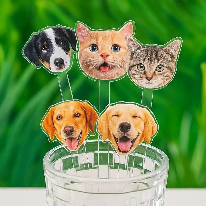 Personalized 50 pcs Wedding Pet Stir Sticks, Custom Double-Sided Dog Cat Stir by GiantBigHands