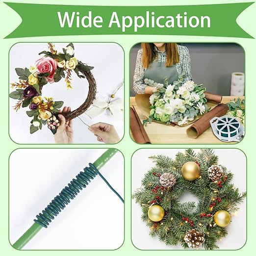 Tenn Well Green Floral Wire, 328 Feet 22 Gauge Soft Craft Florist Wire - Image 6