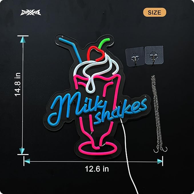 Milk Shakes Neon Signs Ice Cream Neon Light Milk Tea LED Neon Light Milk USB - Image 5