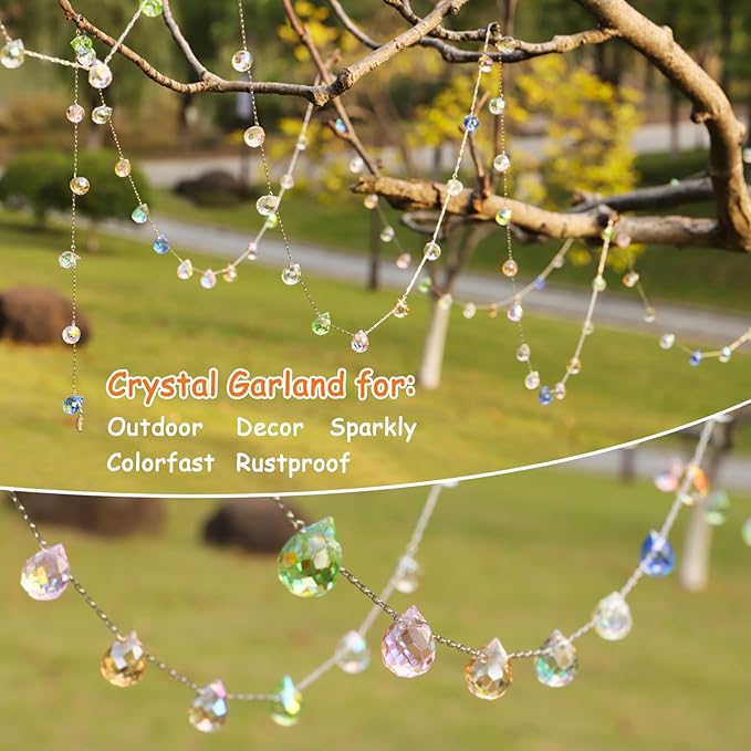Christmas Garland, 9.8Ft Crystal Glass Beads Strands - Image 5