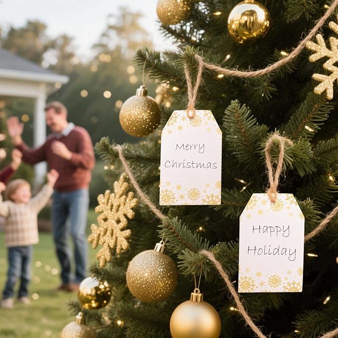 100Pcs Golden Snowflakes Gift Tags - Image 4