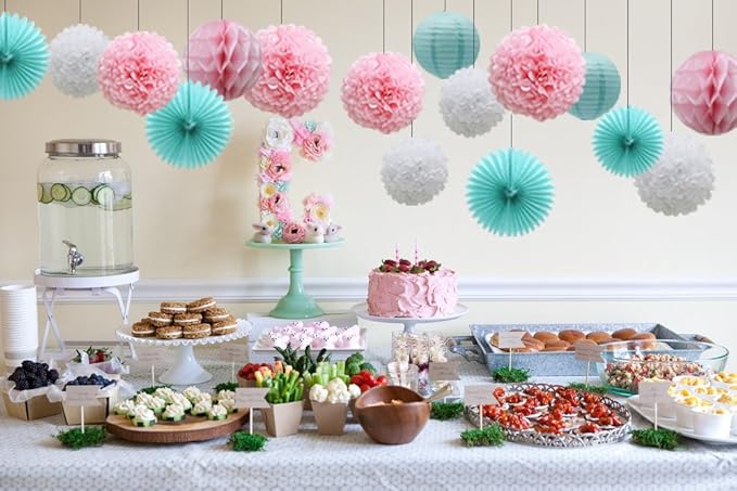 Teal Party Supplies for Bridal Baby Shower First Birthday Party Wedding - Image 3