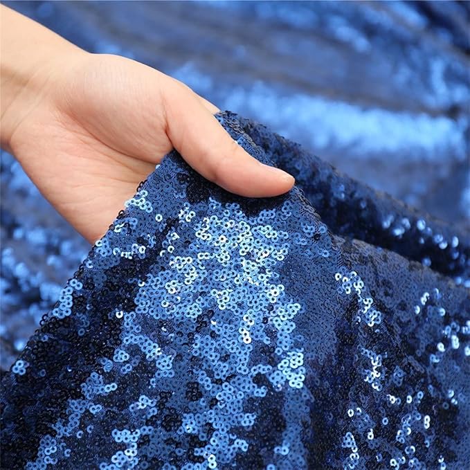 Poise3EHome Blue Sequin Backdrop, 8FT x 10FT Sequin Photography Backdrop Curtain - Image 4
