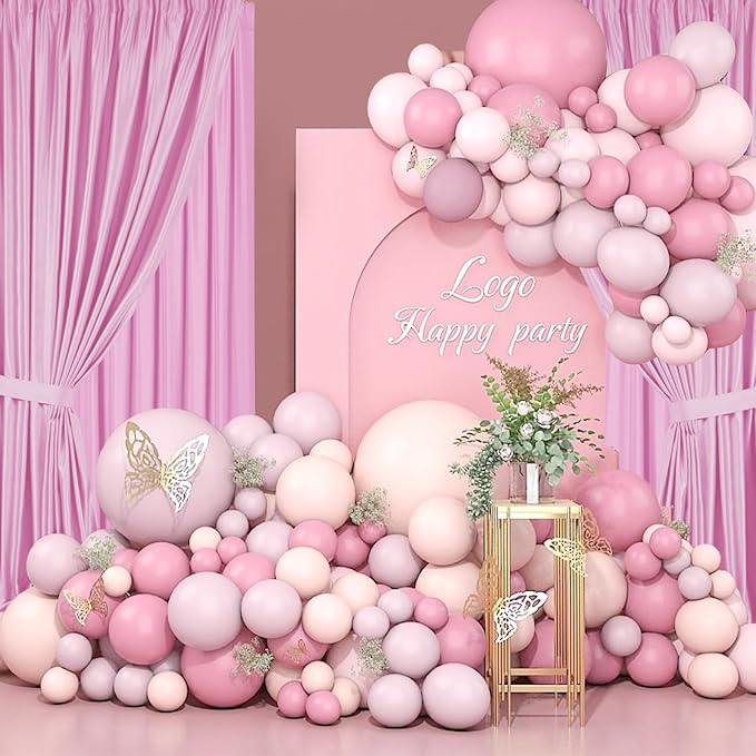 Sugargirl 10x10FT Pink Backdrop Curtains Polyester Photo Backdrop Drapes - Image 2