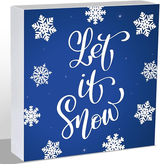 Winter Decorations Indoor Winter Decor Let It Snow Home Room Snowflakes Table by YUNKKIN