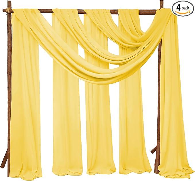 4 Panels Wedding Arch Draping Fabric 28" x 20Ft Curtain Backdrop Wedding Arch by SATULGAU