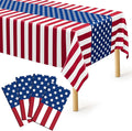 QZYL 4 Pack 4th of July Tablecloths, Rectangle Red White and Blue Tablecloth by QZYL