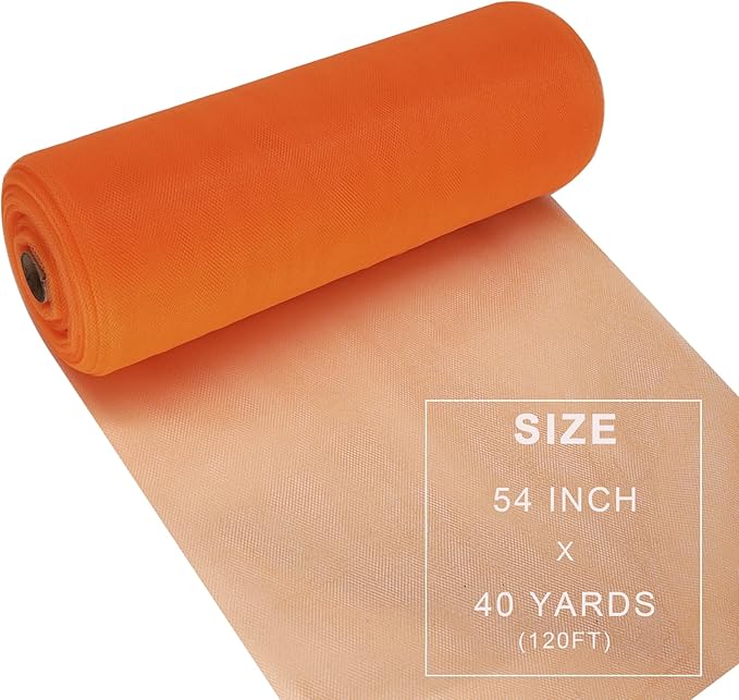 Orange Tulle Fabric Roll Spool Bolt Large Tulle Wedding Party Decoration - Image 4