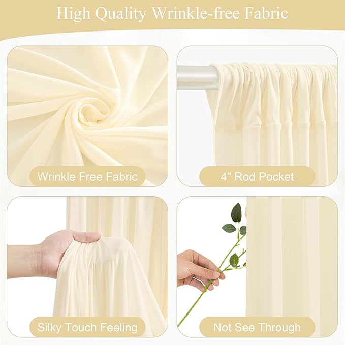 Light Champagne Backdrop Curtains - Image 2