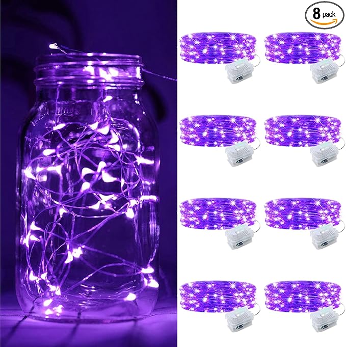 ZGWJ 8 Pack Fairy Lights Battery Operated, 7ft 20 Mini LED Fairy String Lights by ZGWJ