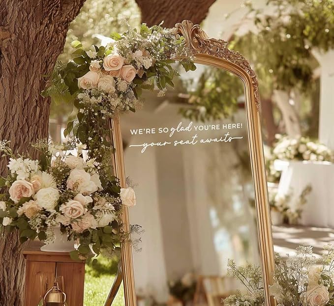 Wedding Sign Decal, Seating Chart Decor, Welcome Vinyl Wedding Mirror Decal - Image 4