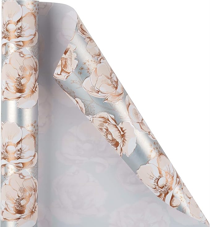 WRAPAHOLIC 30 Inch Jumbo Reversible Floral Wrapping Paper - Image 4