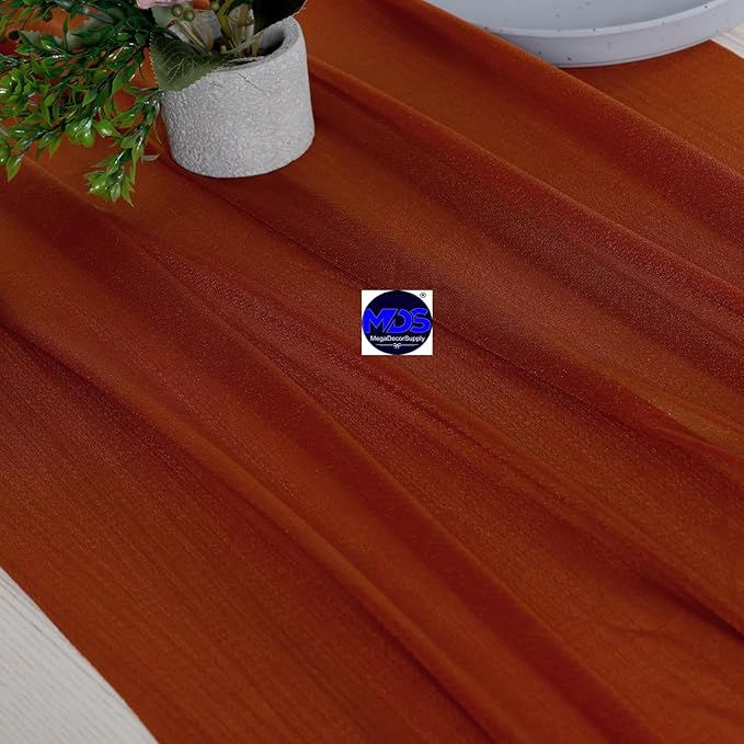 MDS 5 Pack 10ft Chiffon Table Runner 29 x 120 Inches Sheer Wedding Runner - Image 5
