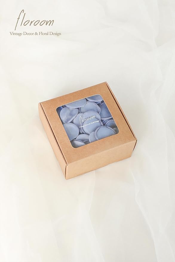 Floroom 300pcs Rose Petals Dusty Blue Faux Silk Flower Petals - Image 5