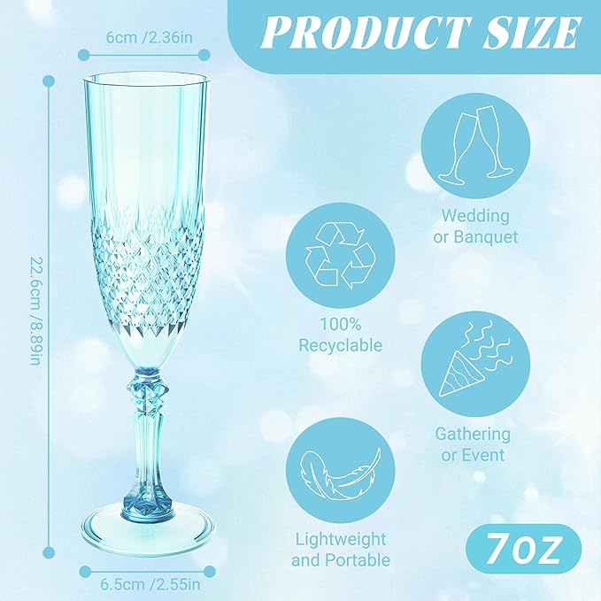 Plastic Champagne Flutes, for Weddings Bachelor Parties Toasting and Events - Image 3