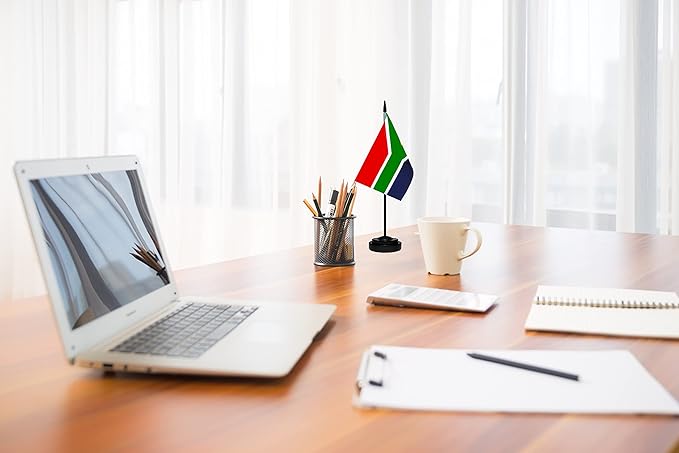 South Africa South African Deluxe Desk Flag Set Small Mini Miniature South - Image 4