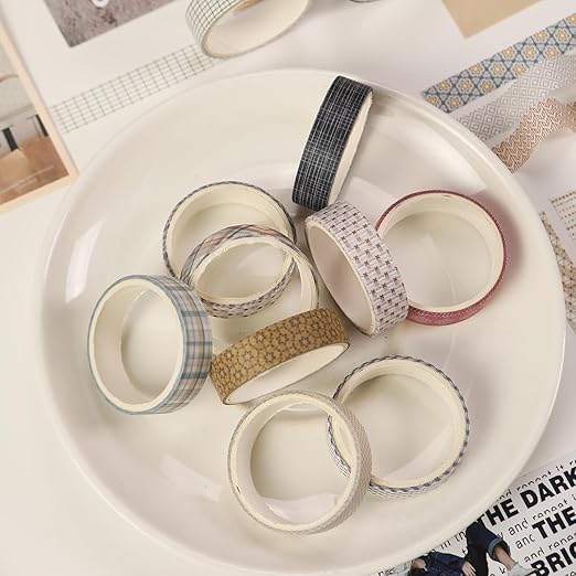 YUBBAEX 60 Rolls Value Washi Tape Pack Retro Arts Masking Tape Basic Patterns - Image 4
