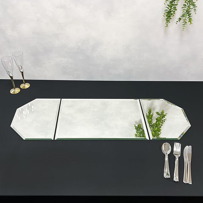 Plymor 36" x 12" Runner Set, 5mm Thick Beveled Glass Mirror - Image 3