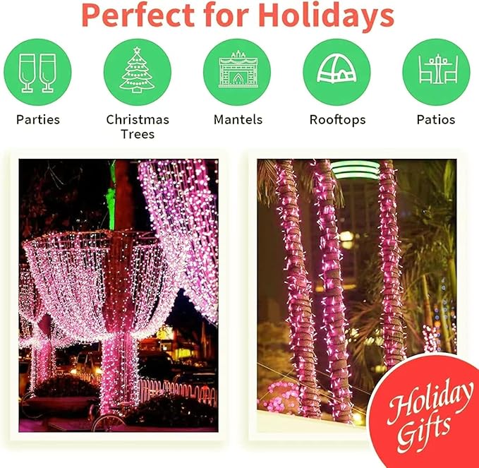 LAMPHOME 33ft Valentine's Day String Lights, Christmas Decorative Mini Lights - Image 6
